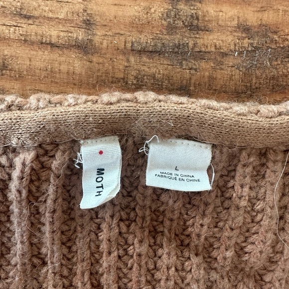 Anthropologie Moth Shaker Stitch Teddy Brown Sweater Vest Jumper - Picture 3 of 8